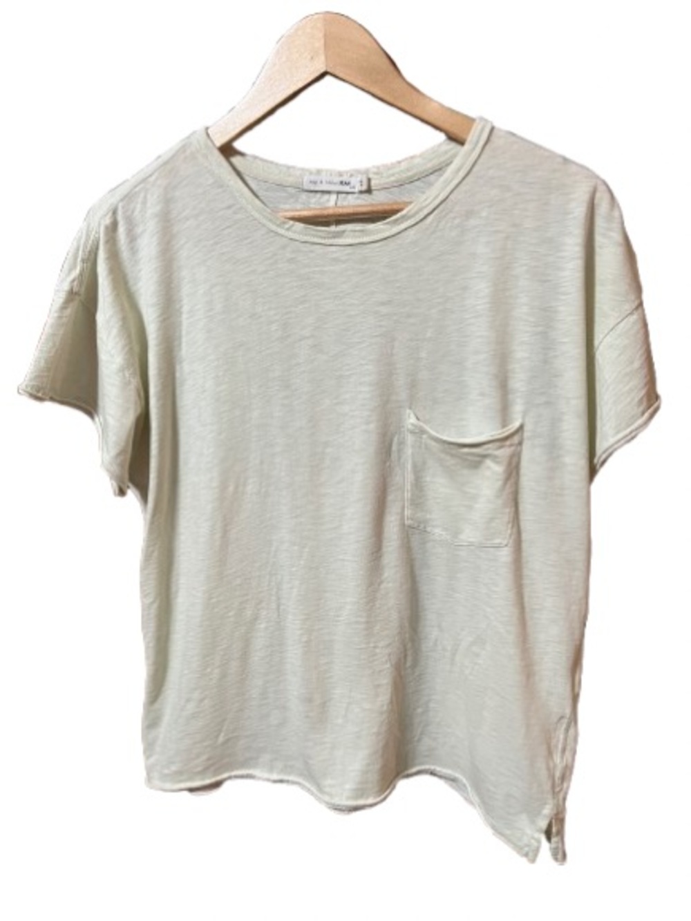 Rag & Bone Relaxed Pocket Tee in Light Yellow- Women Size Large